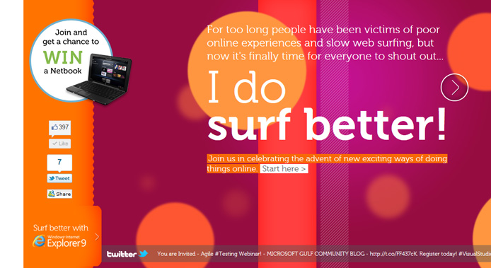 internet explorer launch campaign microsite