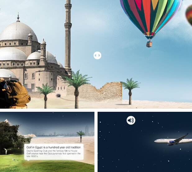 IE9 Journey to Egypt microsite mockup