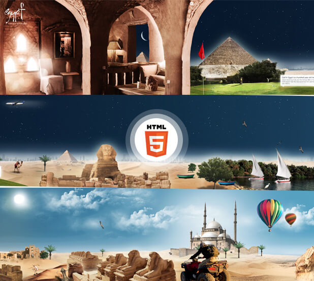 IE9 Journey to Egypt microsite screenshots