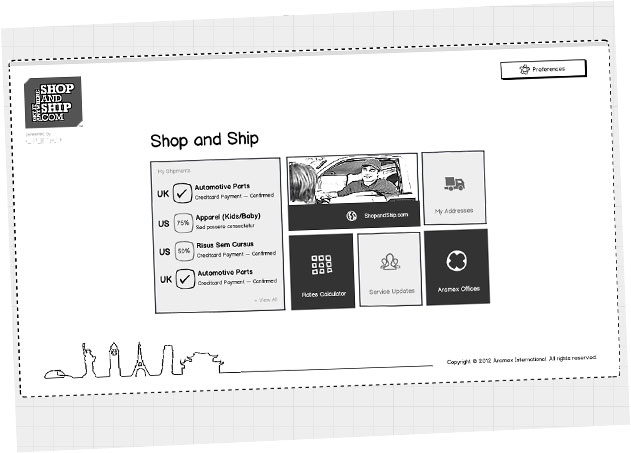 shop and ship interface