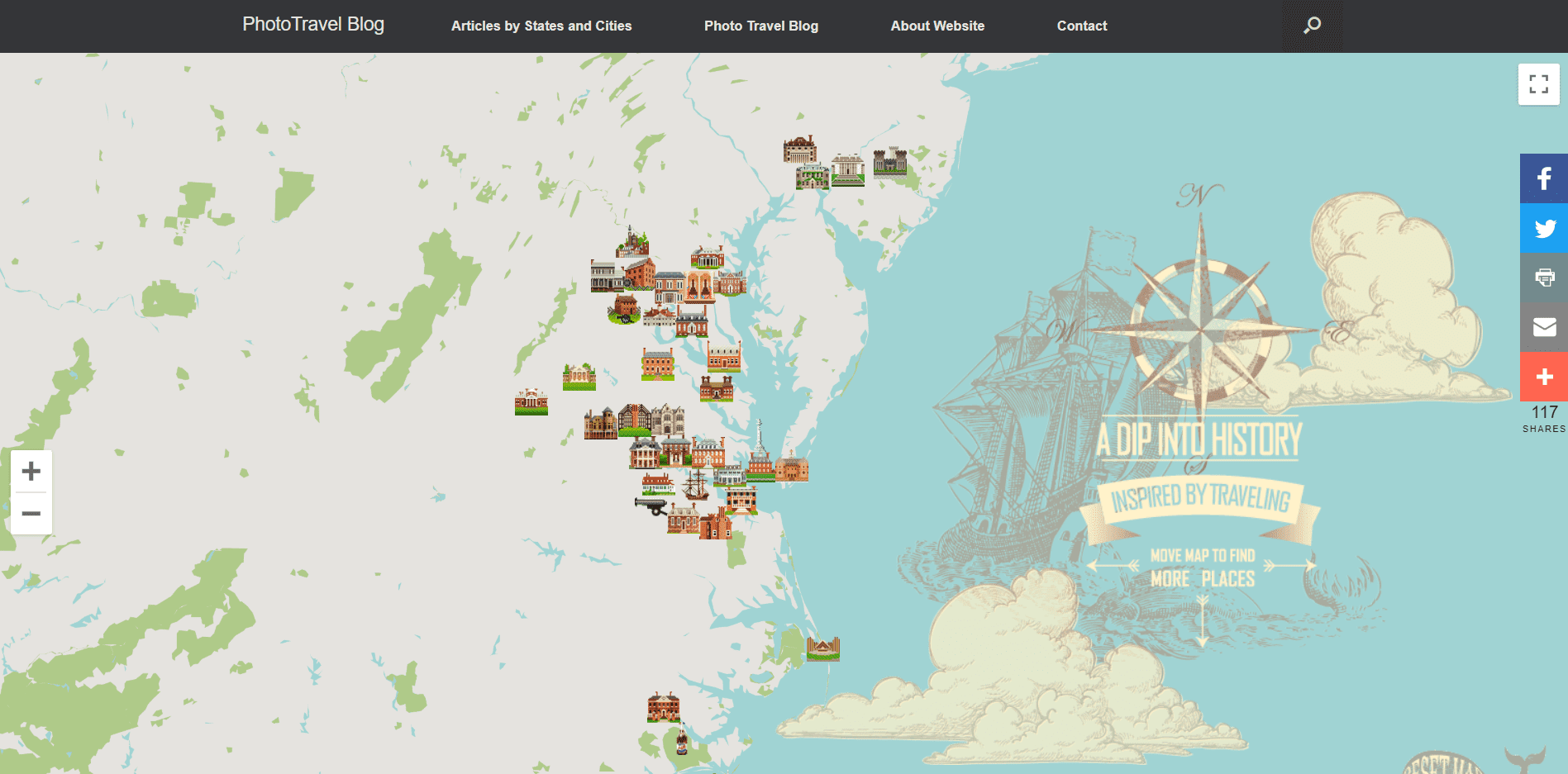 stylized pin drops in web design