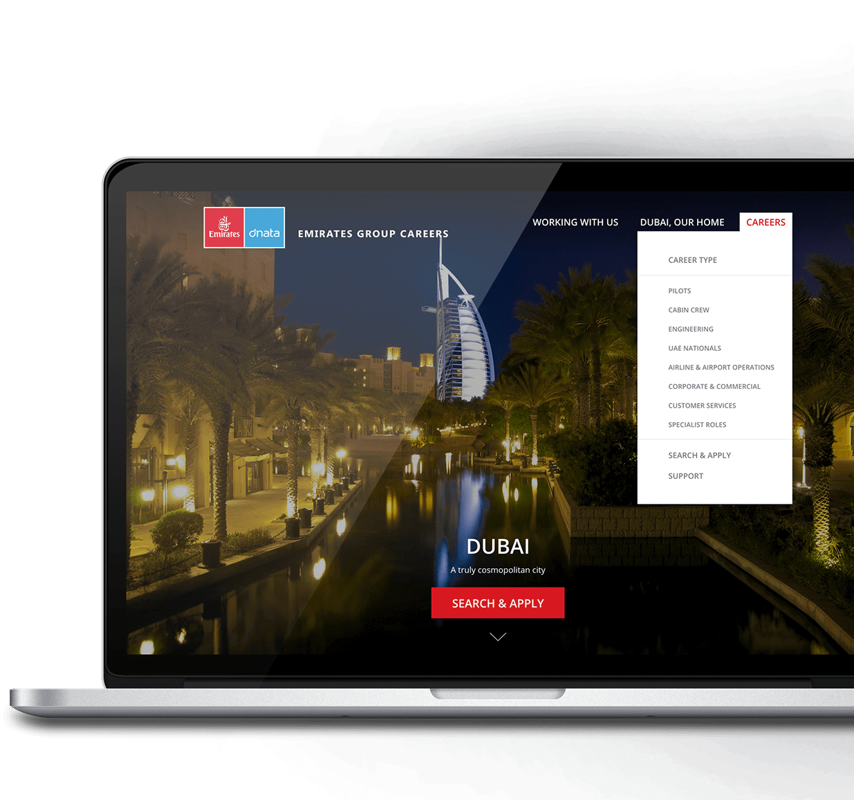 emirates group careers website mockup 2
