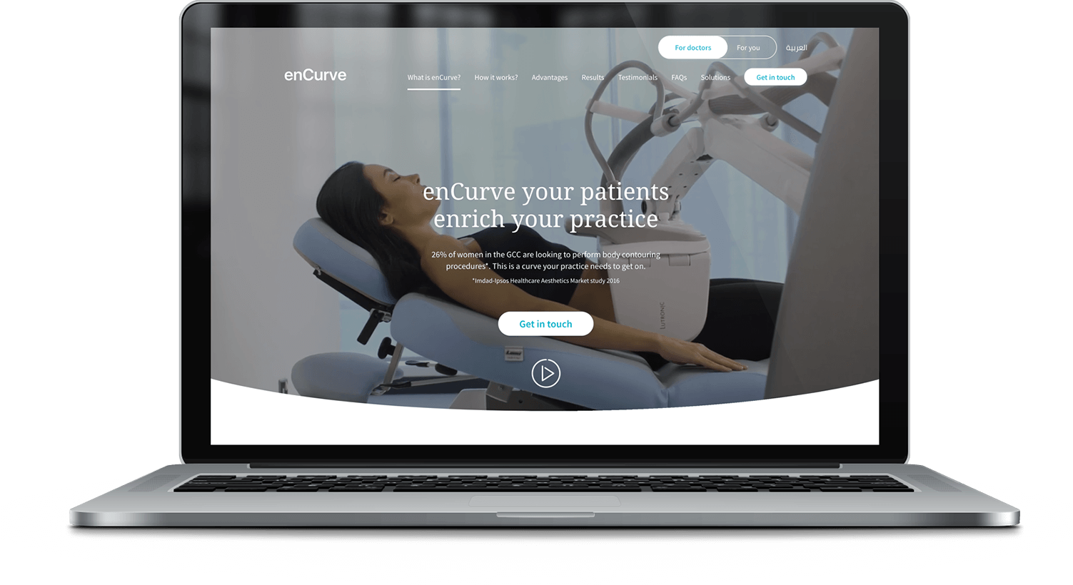 encurve website mockup