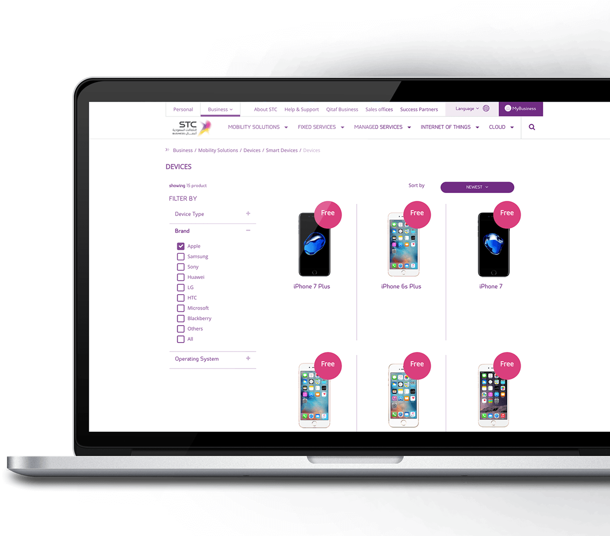 stc website store mockup