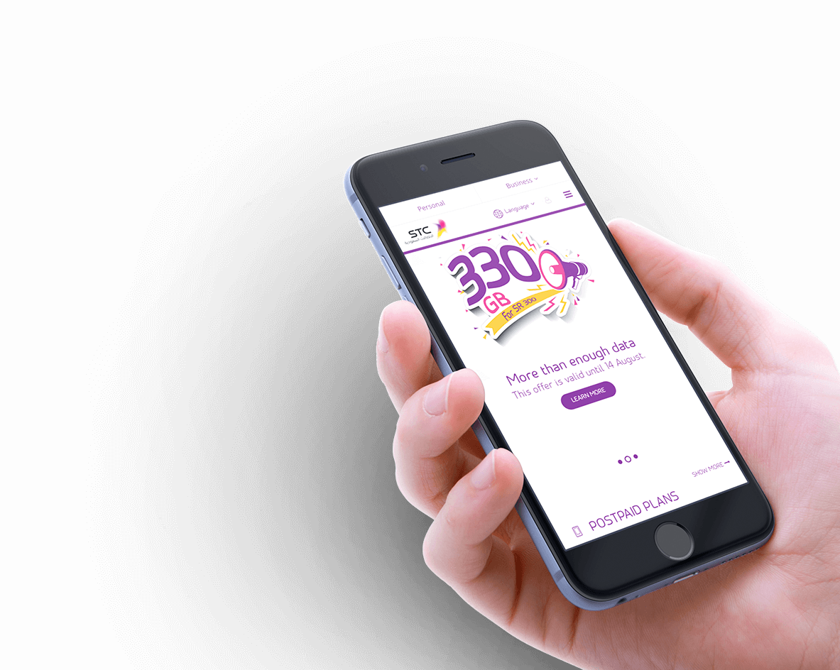 STC website phone mockup