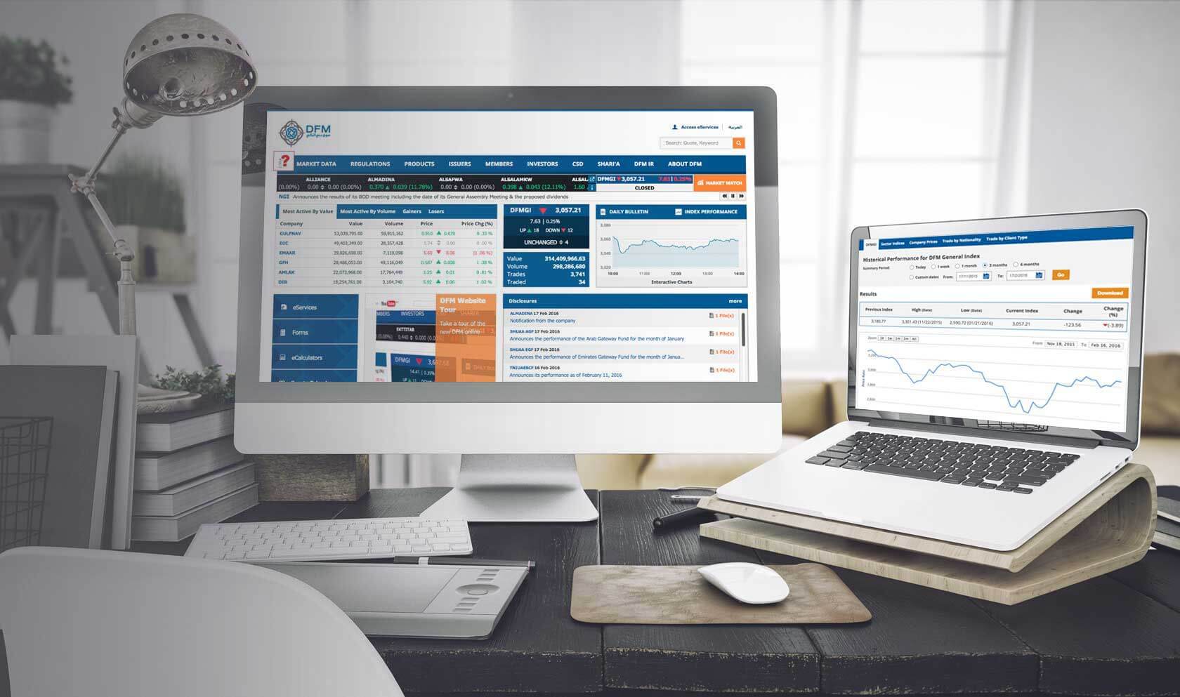 dubai financial market website case study banner