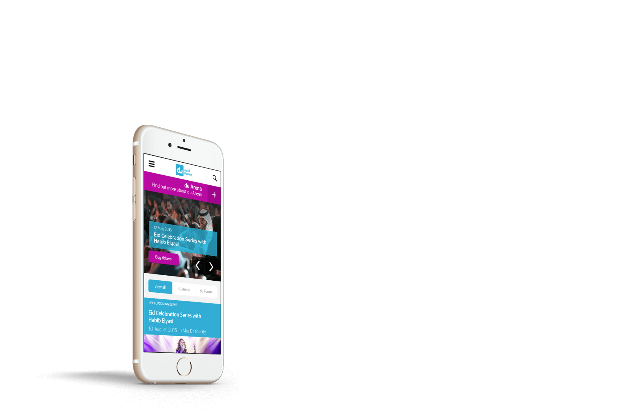 du forum website phone mockup