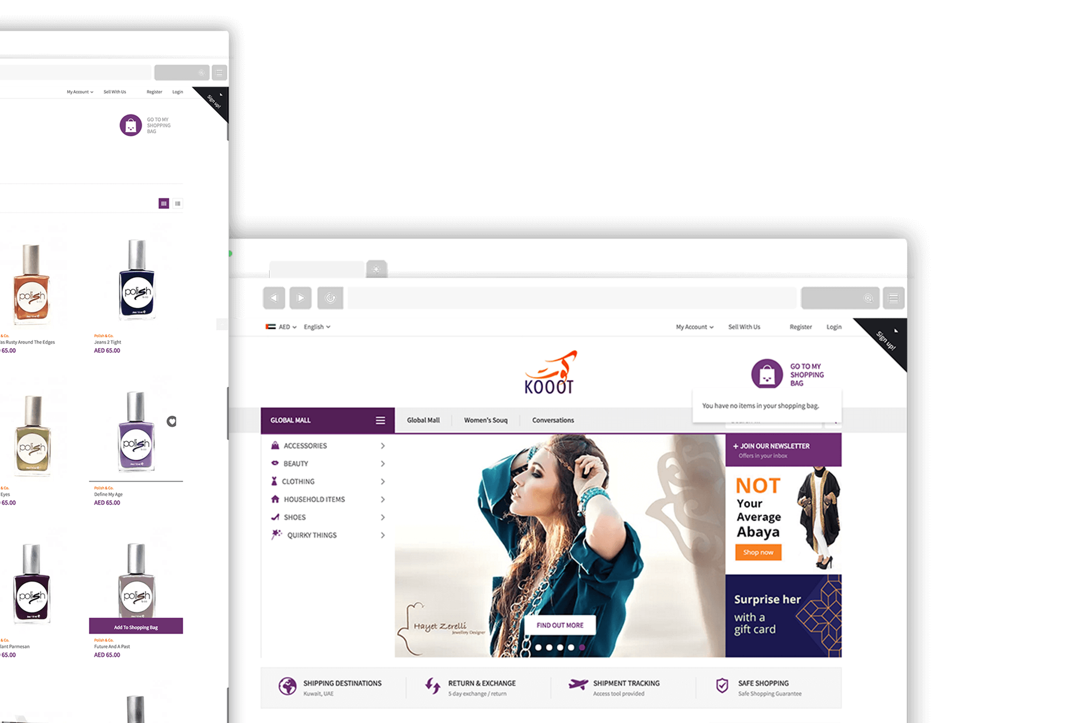 koot marketplace website screenshots