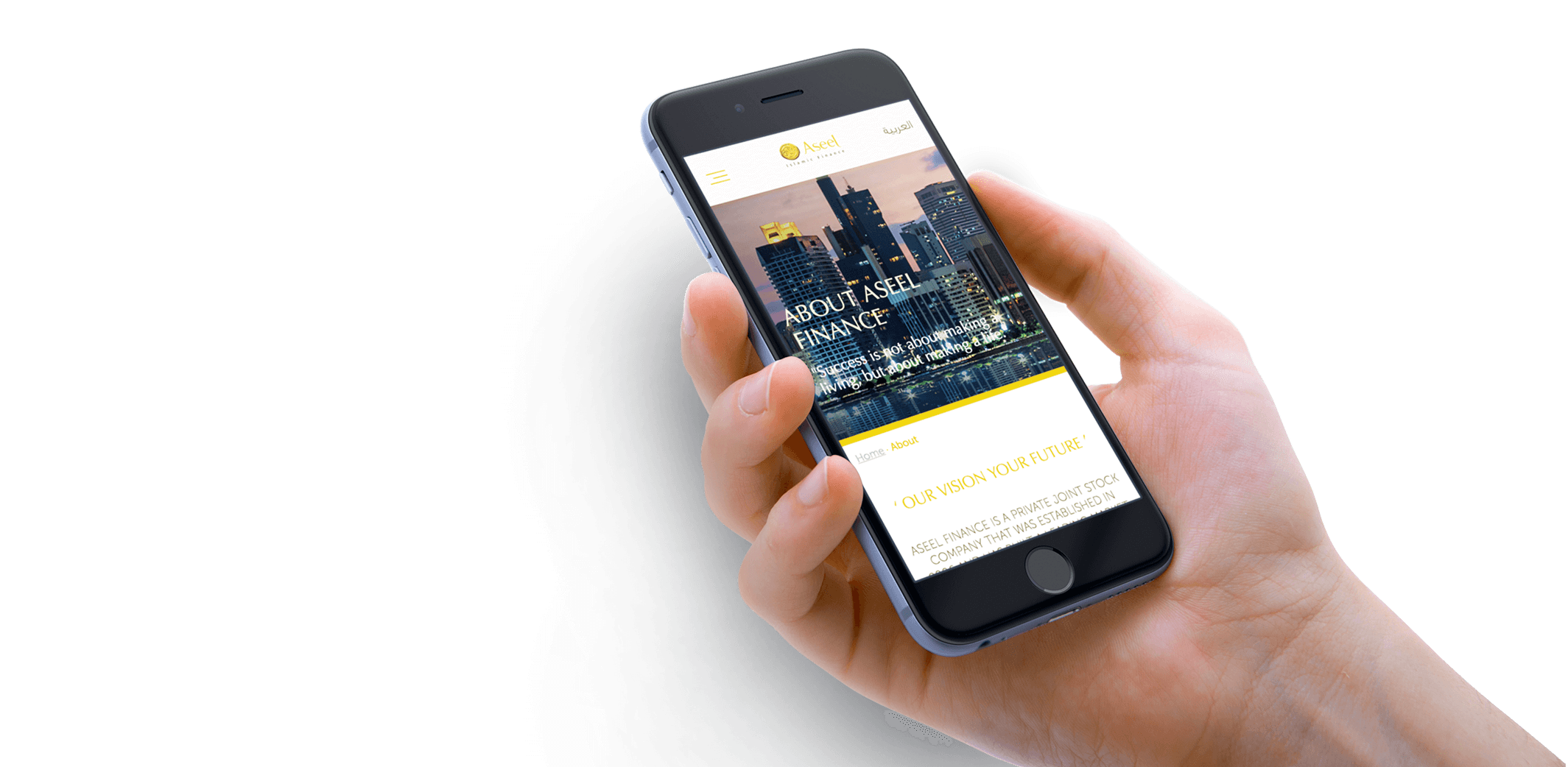 aseel website phone mockup