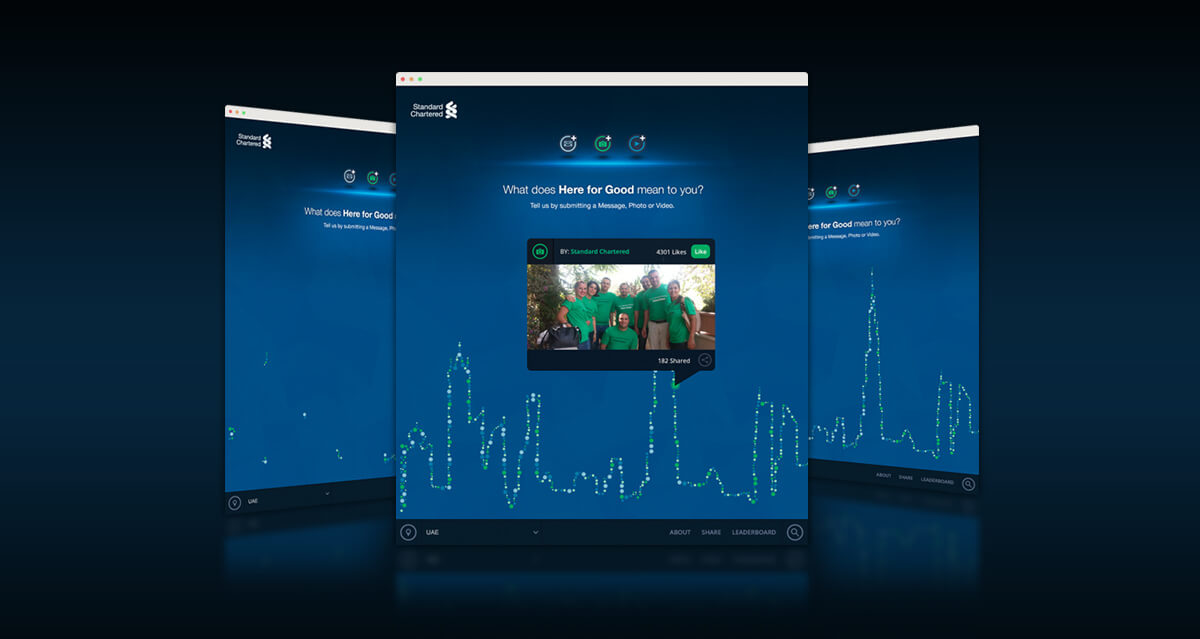 standard chartered here for good campaign mockups