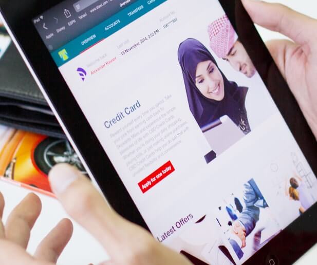 commercial bank of dubai facebook baking app case study banner