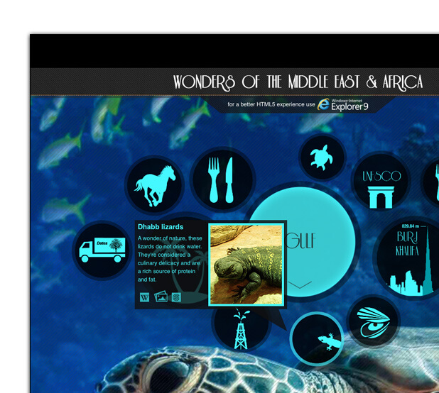 IE9 Wonders of Arabia microsite screenshot