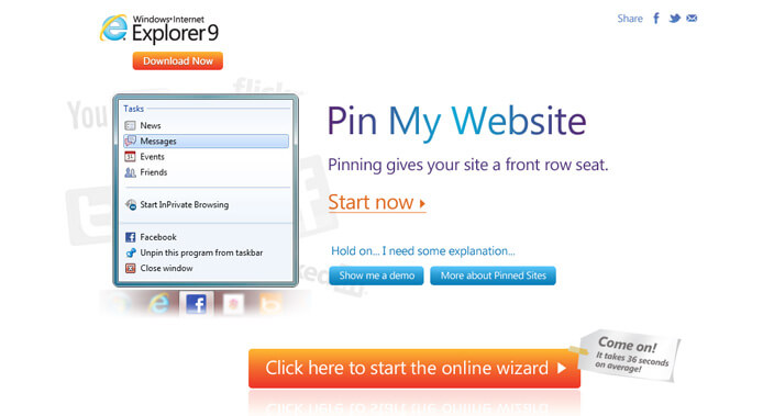internet explorer 9 pin my website case study banner