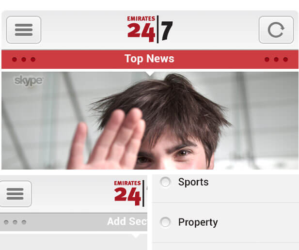 emirates 24/7 app ui design
