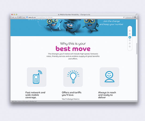 du change campaign microsite screenshot
