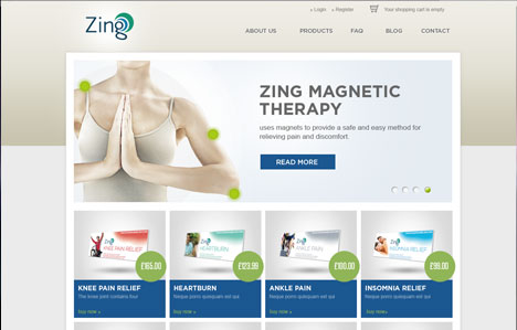 zing online shop website design