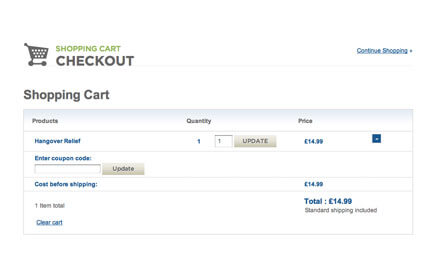 zing online shop checkout design