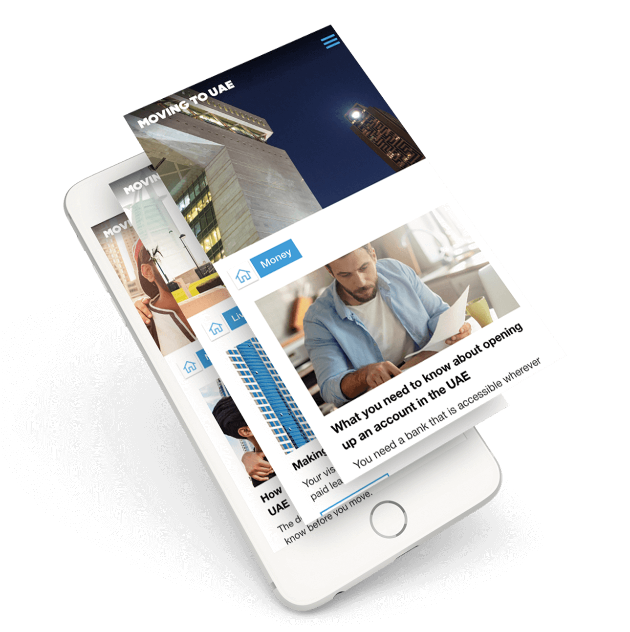 CBD content microsite mobile phone mockup