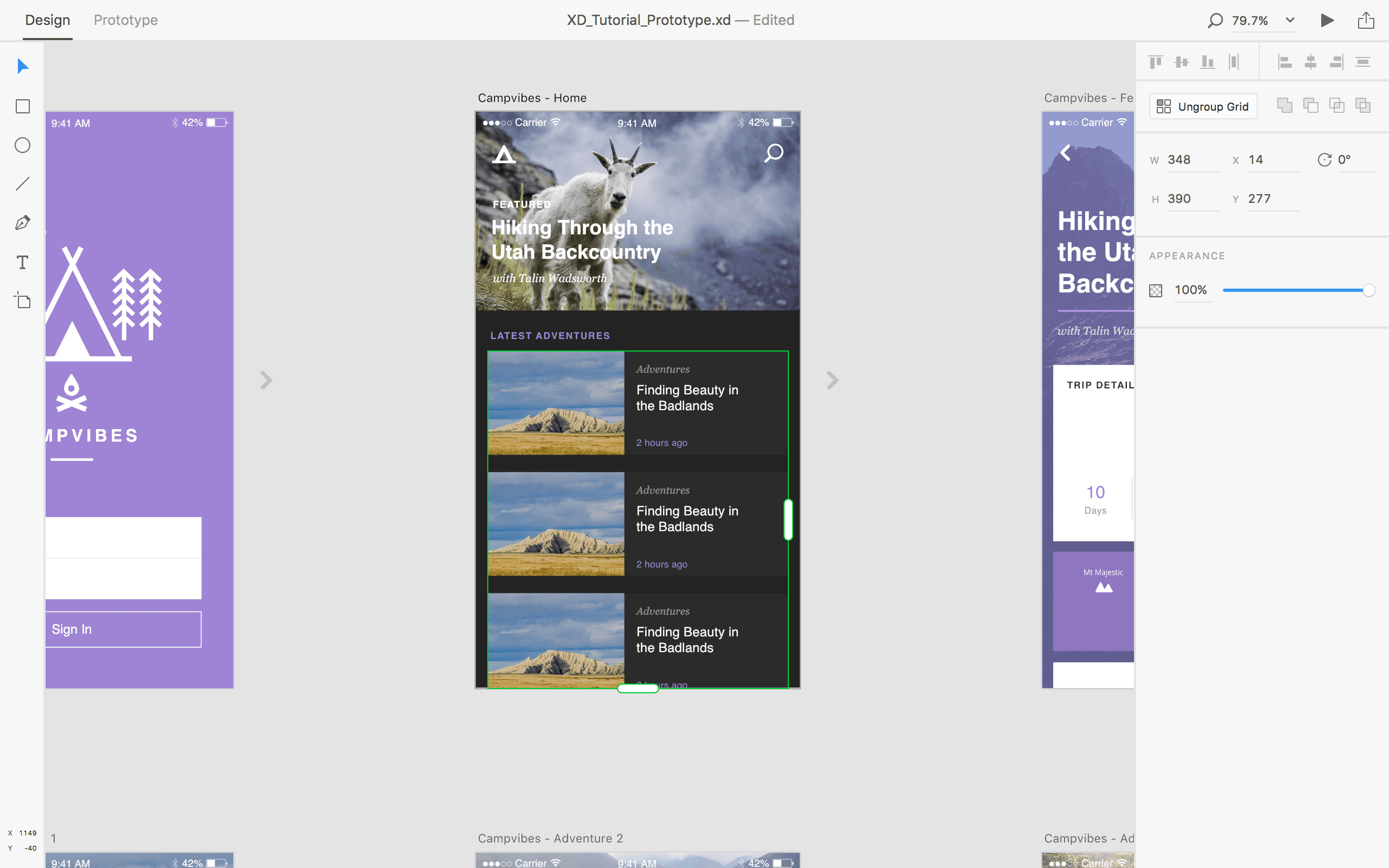 the outcome adobe xd repeat grid