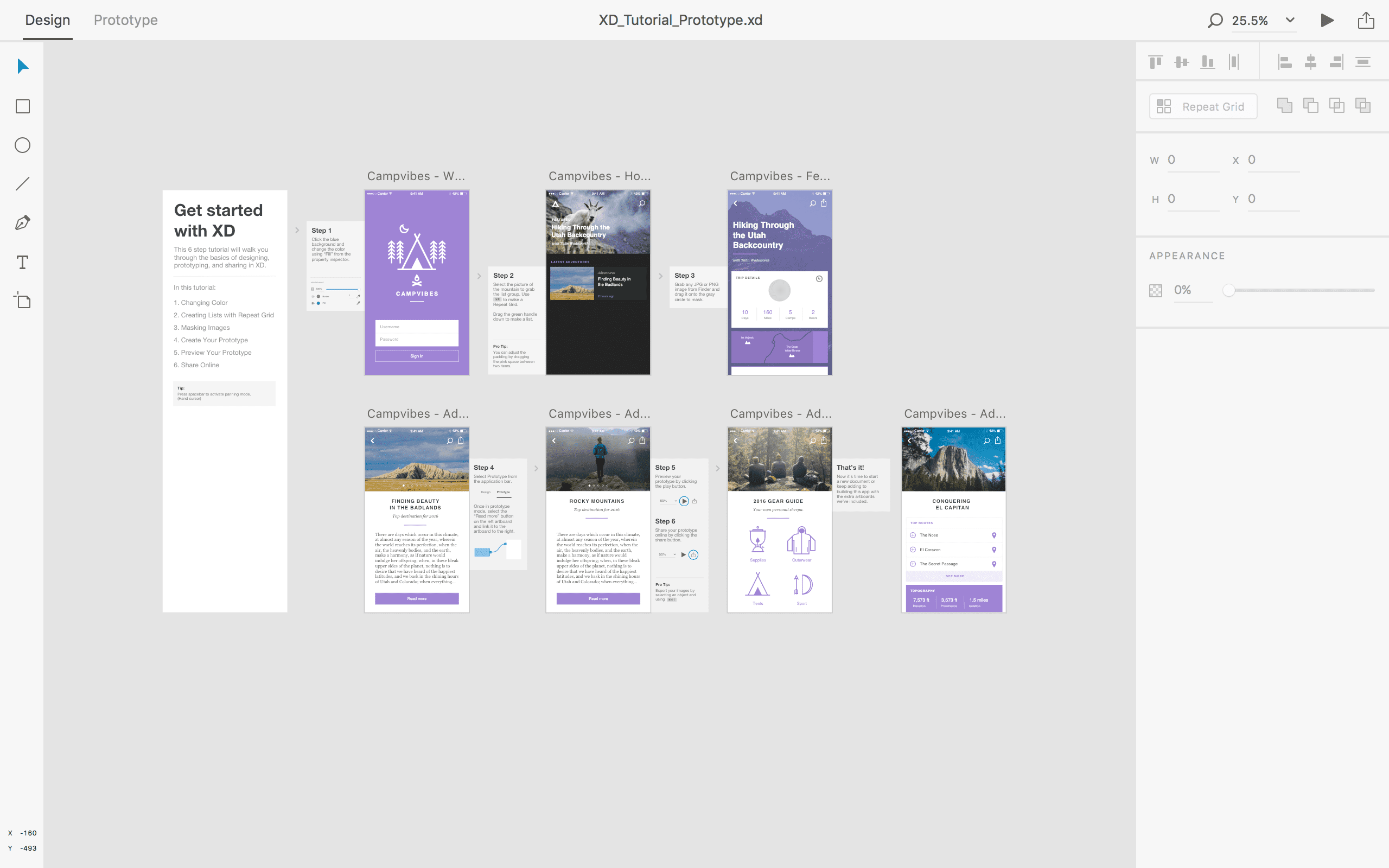 Adobe XD Design Mode