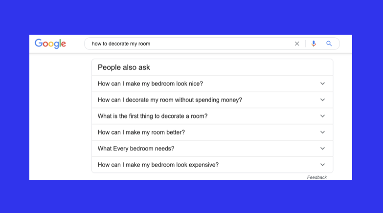 Google people ask used for content ideation